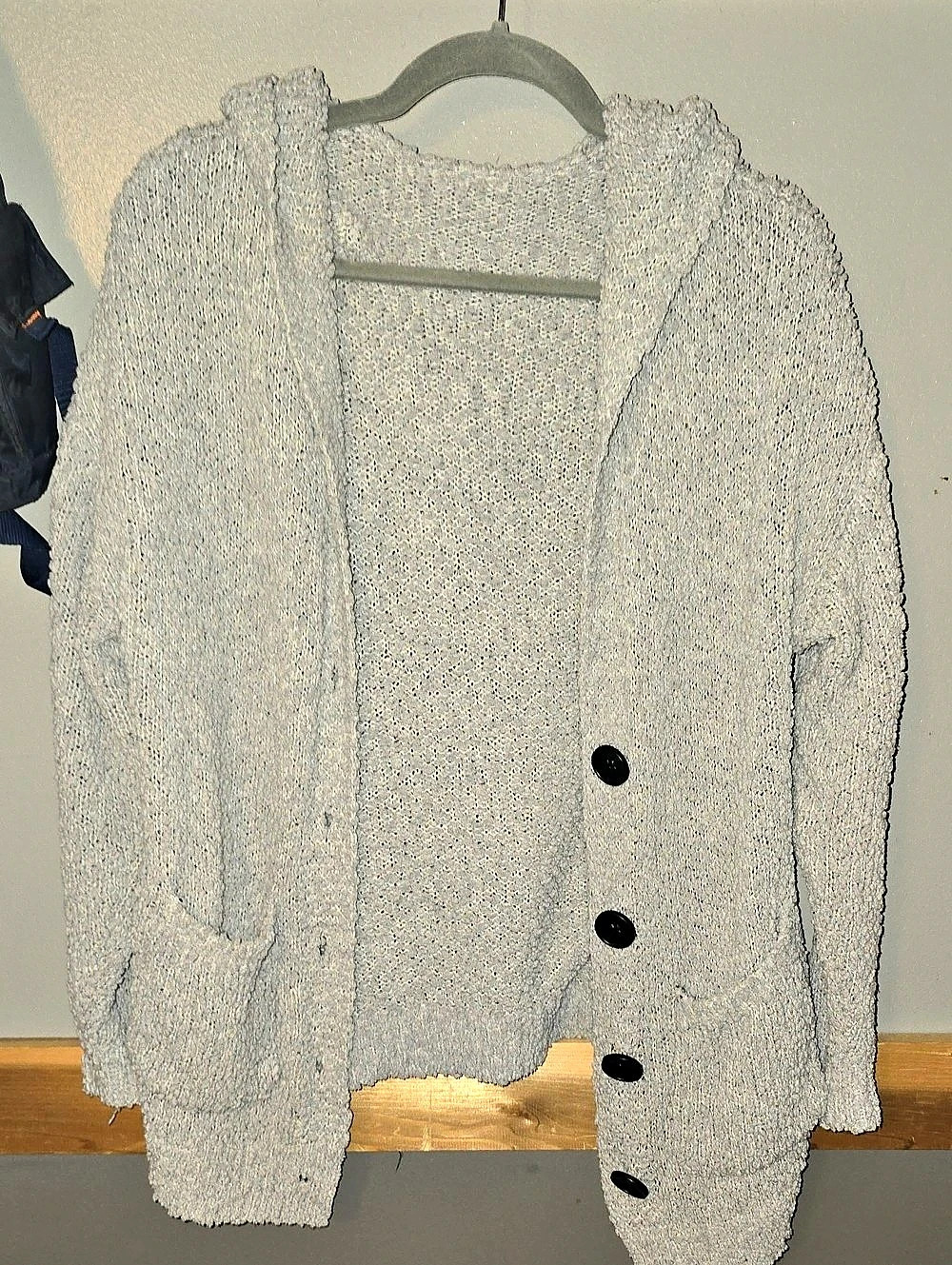 Gray Hooded Cardigan Like New